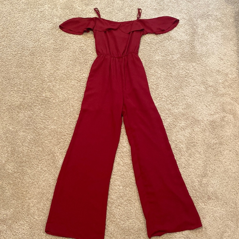 Red Everly jumpsuit